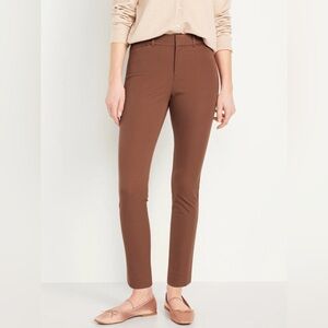NWT Old Navy Baked Bronze High Rise Secret-Smooth Pockets Pixie Ankle Pants